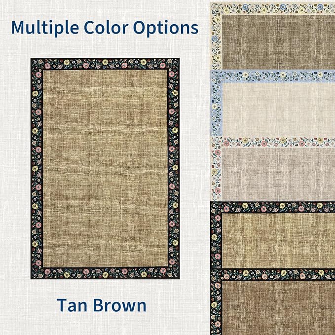 GarveeHome Washable Rugs for Living ROM 8 x 10 Large Area Rug Farmhouse Floral - Image 8