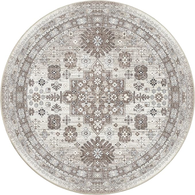 zesthome 8ft Round Rugs for Living Room, Non-Slip Washable Round Area Rugs - Image 2