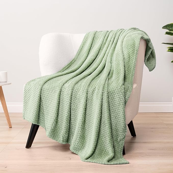 PAVILIA Sage Green Throw Blanket - Image 3