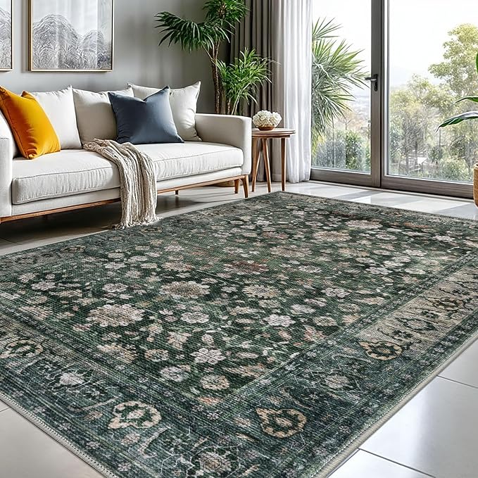 KUTA Vintage 8x10 Area Rugs for Living Room, Washable Large Rug for Bedroom 8ft by KUTA