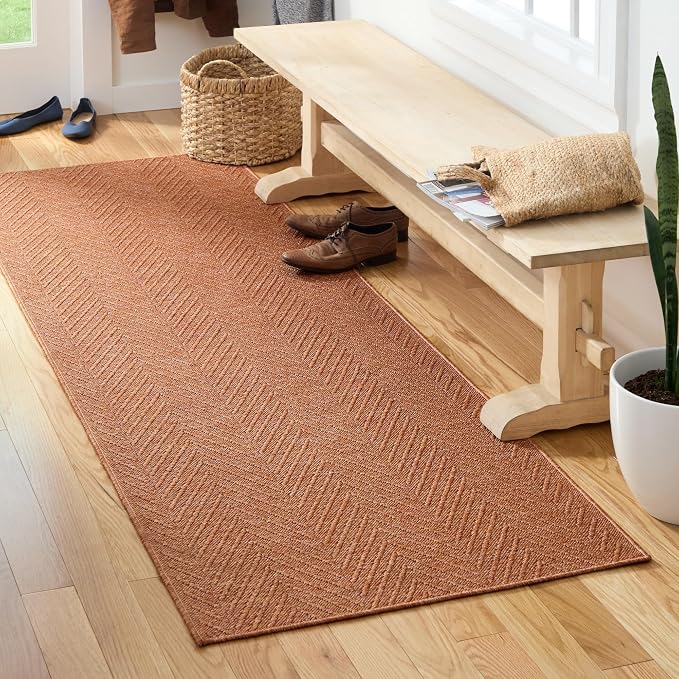 TOWN & COUNTRY BASICS Pax Herringbone Textured Solid Everwash® Washable Runner - Image 2