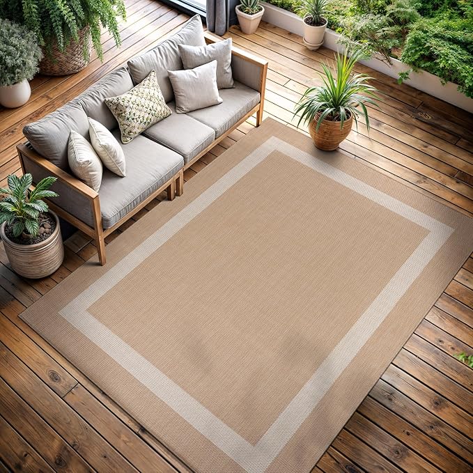 CAMILSON Outdoor Rug 9x12, Large Modern Outside Rugs - Image 4
