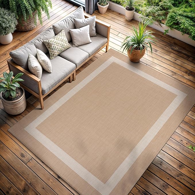 CAMILSON Outdoor Rug 8x10, Modern Outside Rugs - Image 6