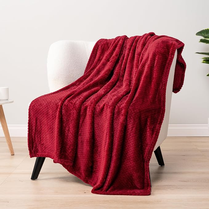 PAVILIA Maroon Red Throw Blanket - Image 3