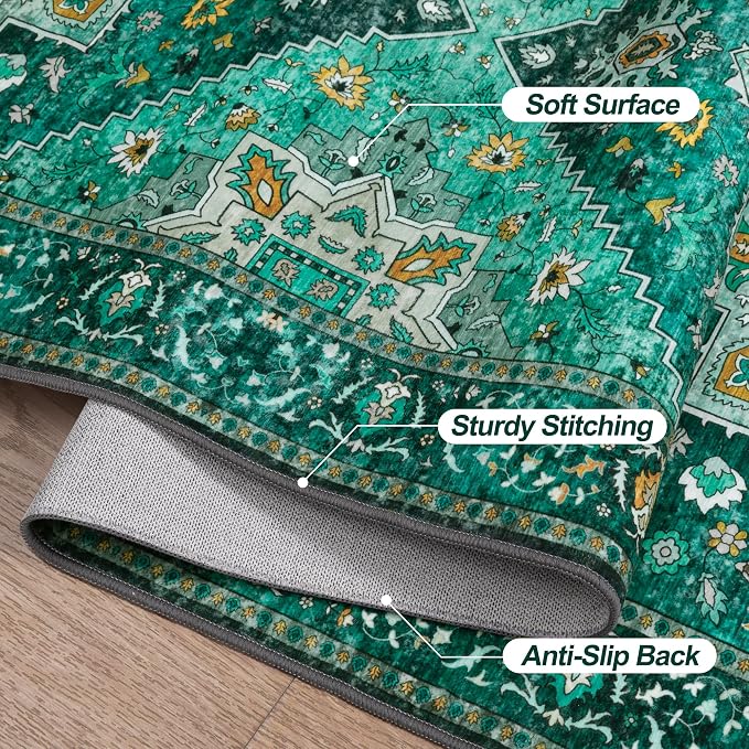 Tangsoo 8x10 Area Rug for Living Room, Washable Vintage Rug Indoor Non Slip - Image 6
