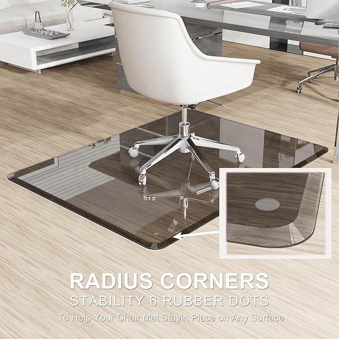 Beveled Edge Irregular Office Chair Mat - Image 4