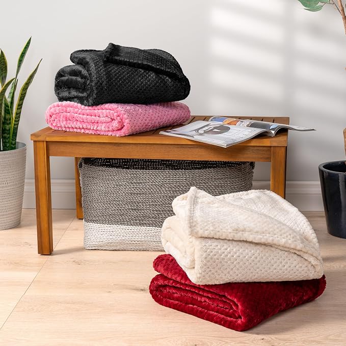 PAVILIA Black Throw Blanket for Couch Bed, Soft Fleece Throws for Sofa Chair - Image 7