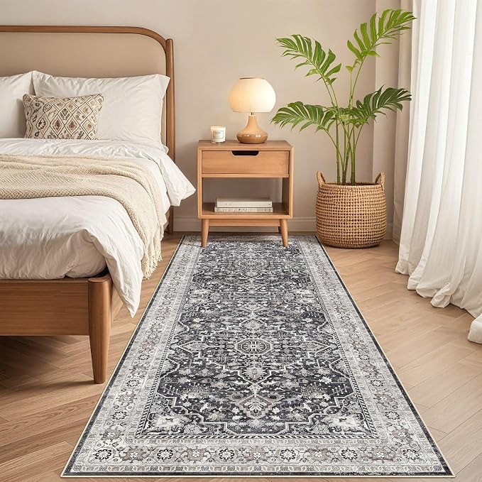 Runner Rug Kitchen Washable Rugs: 3x8 Non-Slip Boho Vintage Distressed Stain - Image 6