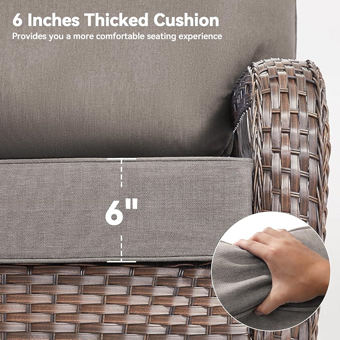 Luxury 6" Outdoor Cushions for Patio Furniture, Fade Resistant Couch Chair - Image 9
