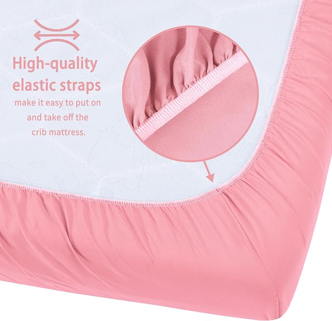 Baby Crib Sheets for Boys Girls, 2 Pack Fitted Crib Sheet for Standard Crib and - Image 5