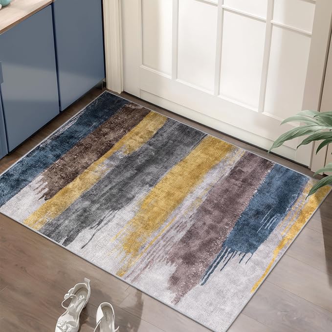 Ciicool Modern Abstract Area Rug 2x3 Washable Small Entryway Rugs, Non-Slip Low by CIICOOLHomeDeco