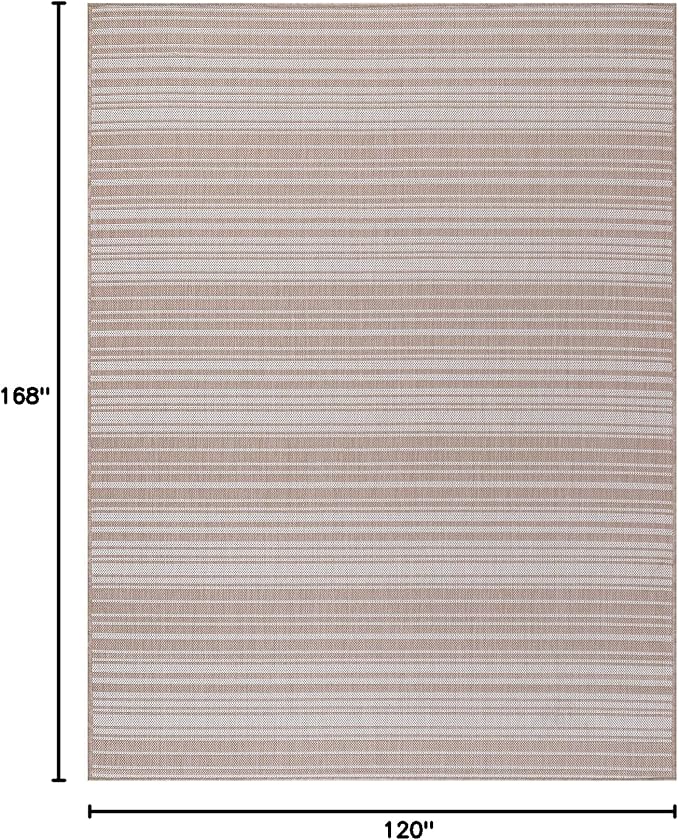 Stripe Outdoor Rug 10x14 Washable Outside Carpet - Image 2