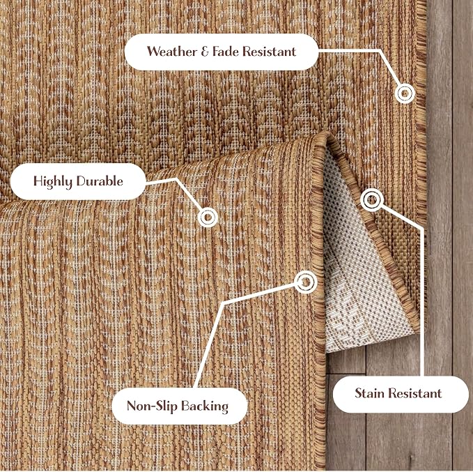 Adiva Rugs Outdoor Indoor Area Rug, Weather Resistant, Stain Resistant Floor Mat - Image 6
