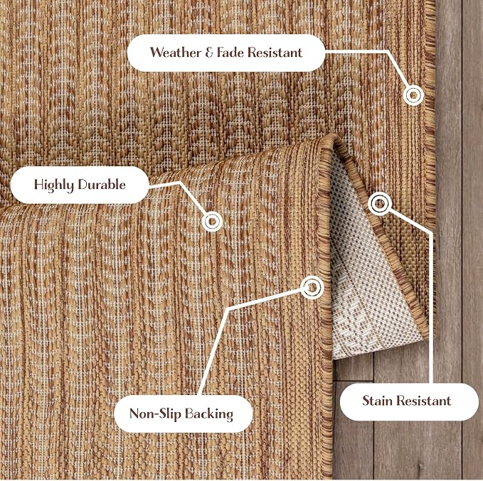 Adiva Rugs Outdoor Indoor Area Rug, Weather Resistant, Stain Resistant Floor Mat - Image 6