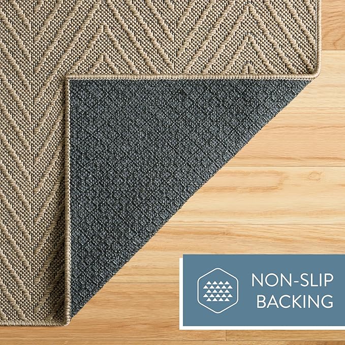 TOWN & COUNTRY BASICS Pax Herringbone Textured Solid Everwash® Washable Runner - Image 6