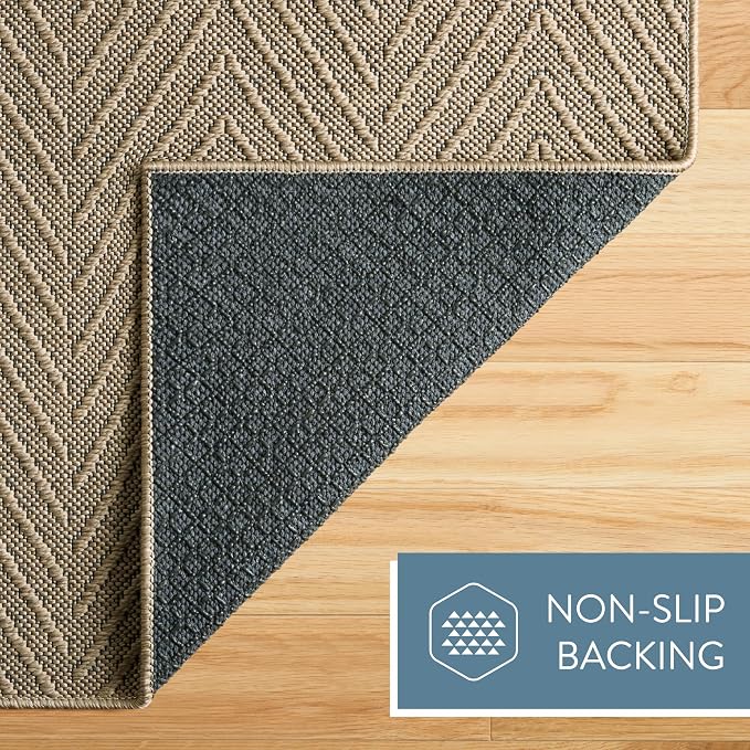 TOWN & COUNTRY BASICS Pax Herringbone Textured Solid Everwash® Washable Area Rug - Image 6