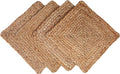 GLAMBURG Jute Braided Placemats Set of 4 Reversible, 100% Jute, Nonslip 13x13 by GLAMBURG