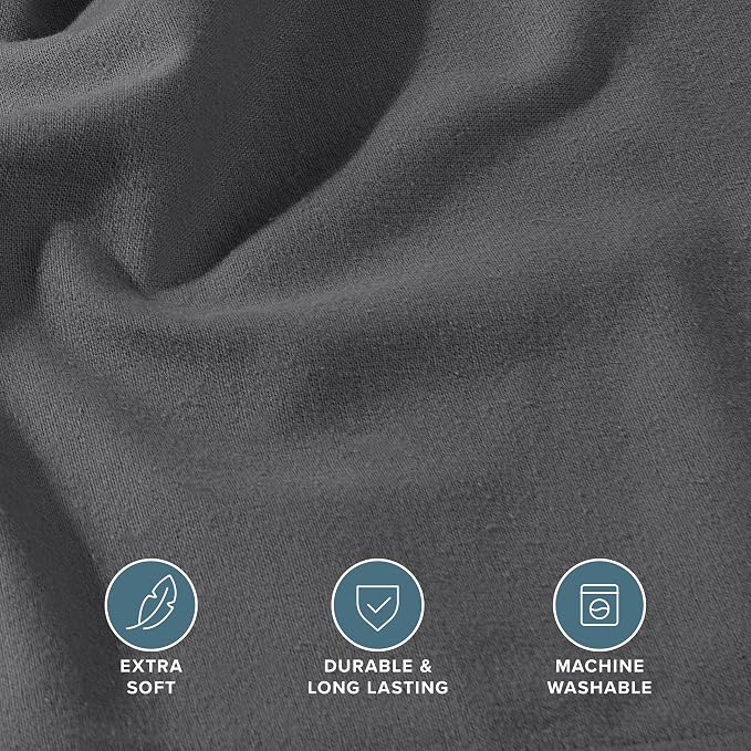 Bare Home Flannel Fitted Bottom Sheet 100% Cotton Twin Extra Long, Velvety Soft - Image 4