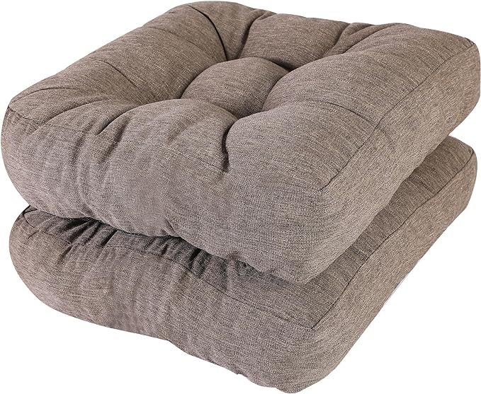 RACE LEAF 19" x 19" Patio Chair Cushions Brown by RACELEAF