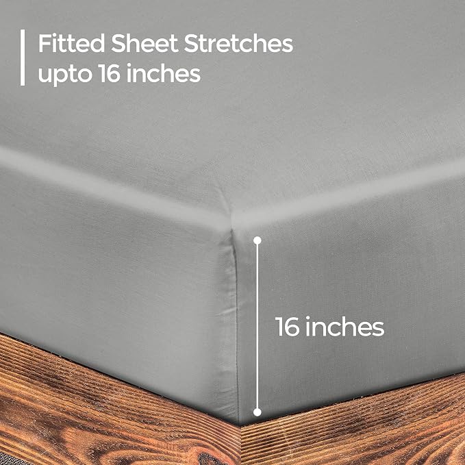 ROYALE LINENS 300 Thread Count 100% Long Staple Combed Cotton Fitted Sheet Full - Image 2