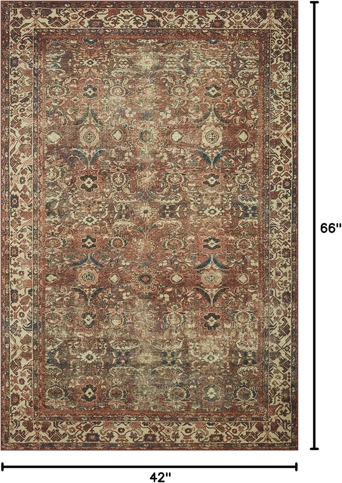 Loloi Magnolia Home by Joanna Gaines Banks Collection BAN-04 Brick/Ivory 3'-6" - Image 2