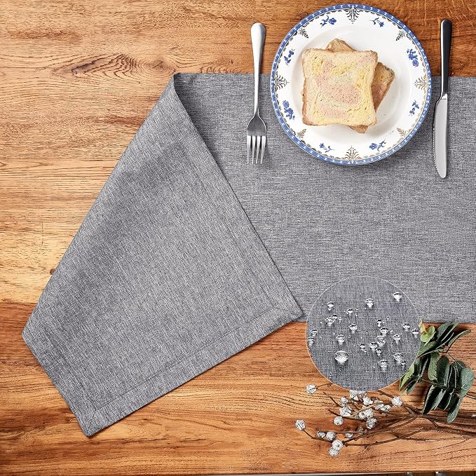 Mebakuk Linen Farmhouse Table Runner Large Burlap Style Soft and Waterproof - Image 2