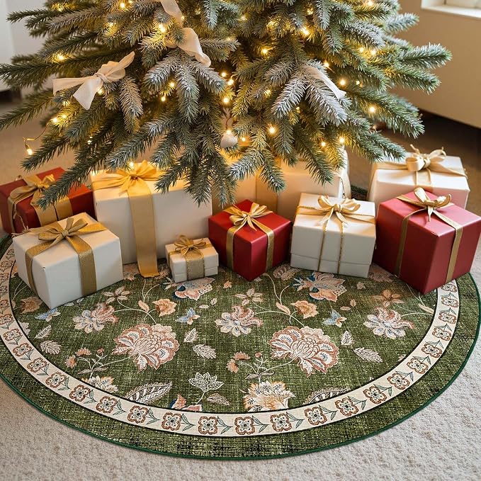 jinchan Elora 5ft Floral Round Rug - Image 2