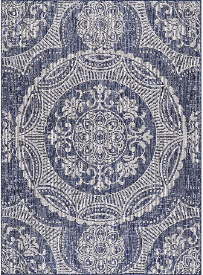 Medallion Outdoor Rug 9x12 Washable Outside Carpet - Image 3