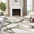 Abani Beige Cream Green Graffiti Washable Area Rug – 2' x 3' – Abstract by Abani