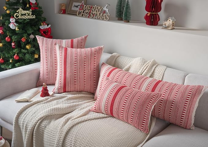 Christmas Pillow Covers 12x20 Inch Set of 2, Farmhouse Boho Christmas - Image 5