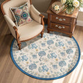 jinchan Elora 4ft Floral Round Rug by JINCHAN