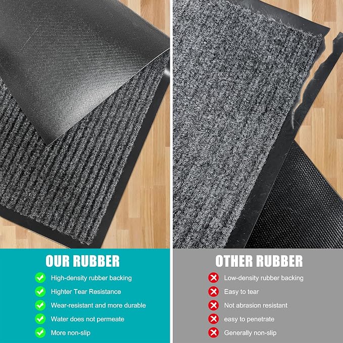 Azadx 3'x4' Front Door Mat Heavy Duty Indoor Outdoor Door Mat Non-Slip Backing - Image 4