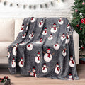 PAVILIA Christmas Snowman Throw Blanket | Grey Christmas Fleece Blanket | Soft by PAVILIA
