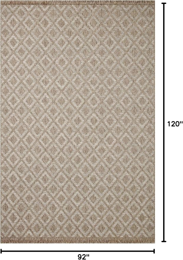 Loloi Dawn Collection Indoor/Outdoor DAW-07 Light Brown 7'-8" x 10' Area Rug - Image 2