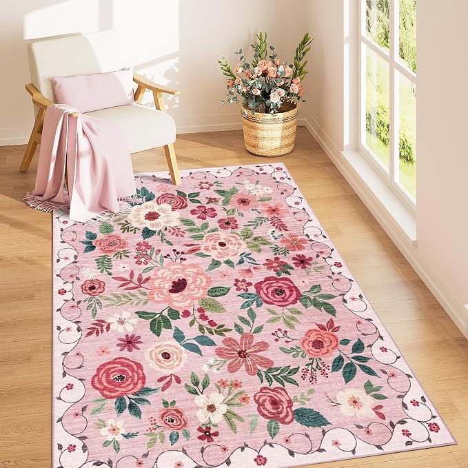 DUKINO 3x5 Area Rug, Floral Rugs - Image 2