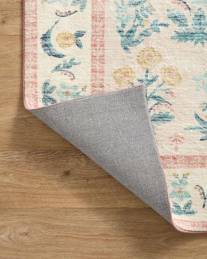 Loloi Rifle Paper Co. Eden Collection EDE-01 Mughal Rose Blush 7'-6" x 9'-6" - Image 6
