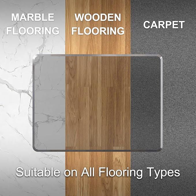 Beveled Edge Irregular Office Chair Mat - Image 6