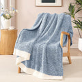 WRENSONGE Throw Blanket Cationic Dyeing Blue Soft Cozy Fluffy Warm Hand Made by WRENSONGE