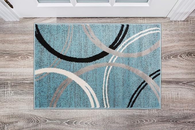 Rugshop Modern Wavy Circles Design Accent Rug, Carpet - Image 8