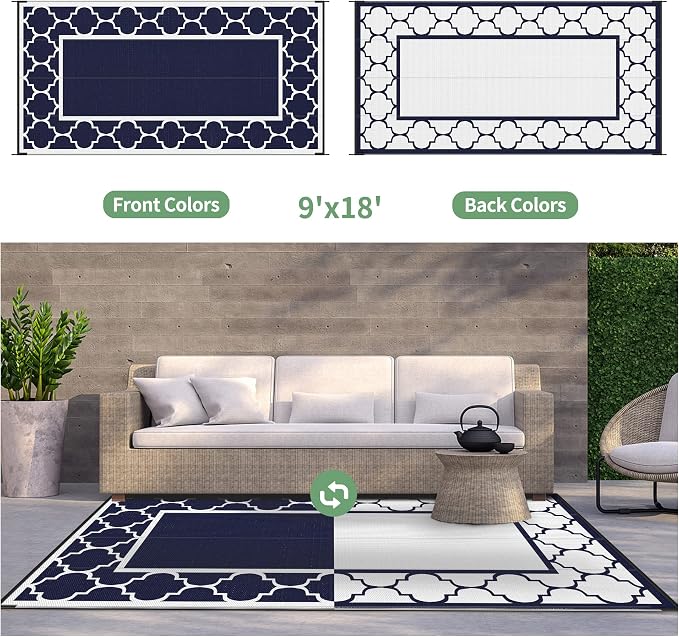 GENIMO 9' x 18' Outdoor Rug Waterproof - Image 6