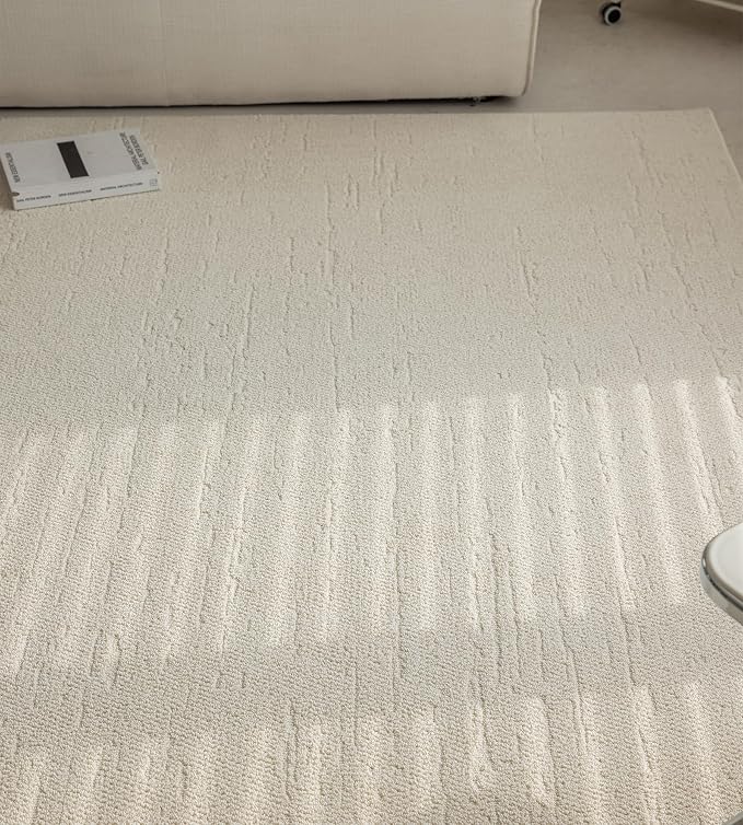 jxgzyy Beige Area Rug 5x7, 0.36'' Thick Low Pile Textured Rug, Modern Aesthetic - Image 2
