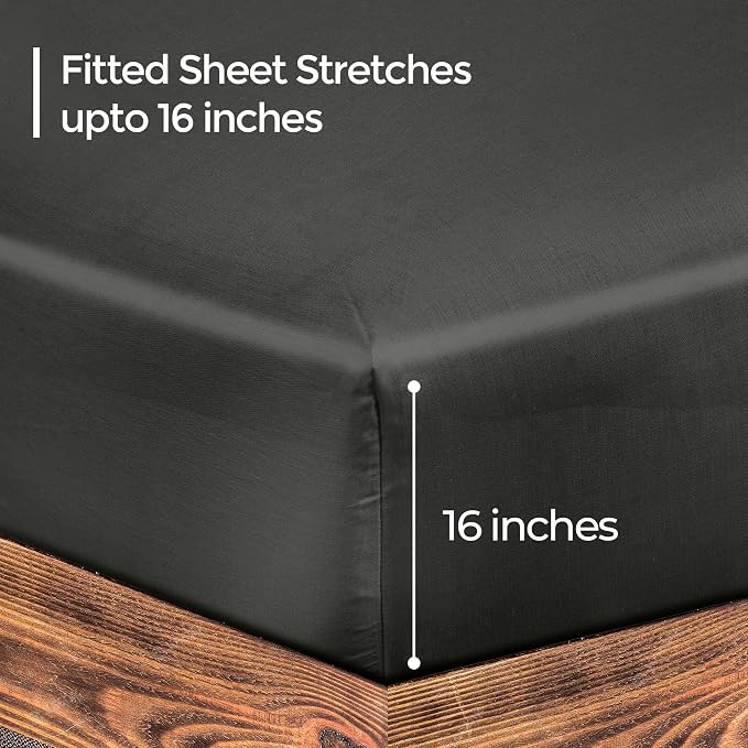 ROYALE LINENS 300 Thread Count 100% Long Staple Combed Cotton Fitted Sheet Full - Image 2