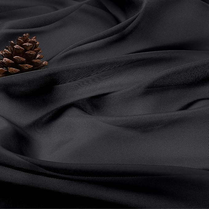OVZME Black Sheer Curtains 120 Inches Long 2 Panels Set, 59 Inch Extra Wide - Image 5