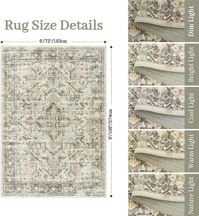 zesthome 6x9 Area Rug, Super Soft Washable Rugs - Image 2