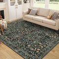 MUJOO Floral 5x7 Area Rugs, Washable Rug by MUJOO