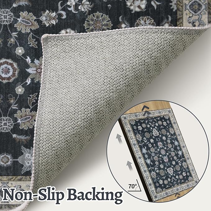 Tangsoo Floral Runner Rug 2x6 Washable Rug - Image 5