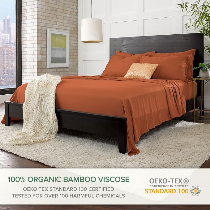 Pure Bamboo King Sheets, Genuine 100% Organic Viscose Derived from Bamboo Bed - Image 2