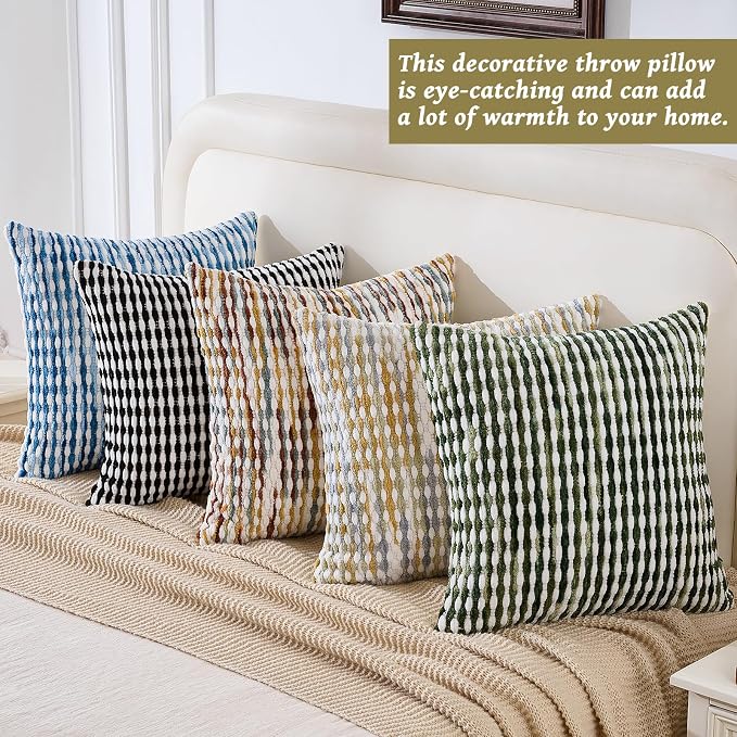 AmHoo Boho Chenille Pillow Cover Decorative Tufted Pillowcase - Image 4