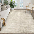 5x8 Area Rug Living Room: Washable Large Neutral Beige Rugs Abstract Soft by LOONGRUG
