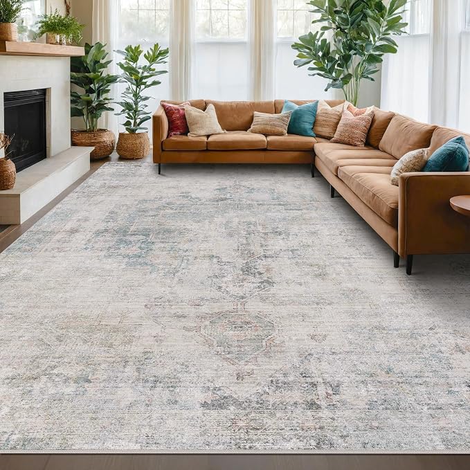 Modern Farmhouse Area Rug for Living Room by HazoHaus